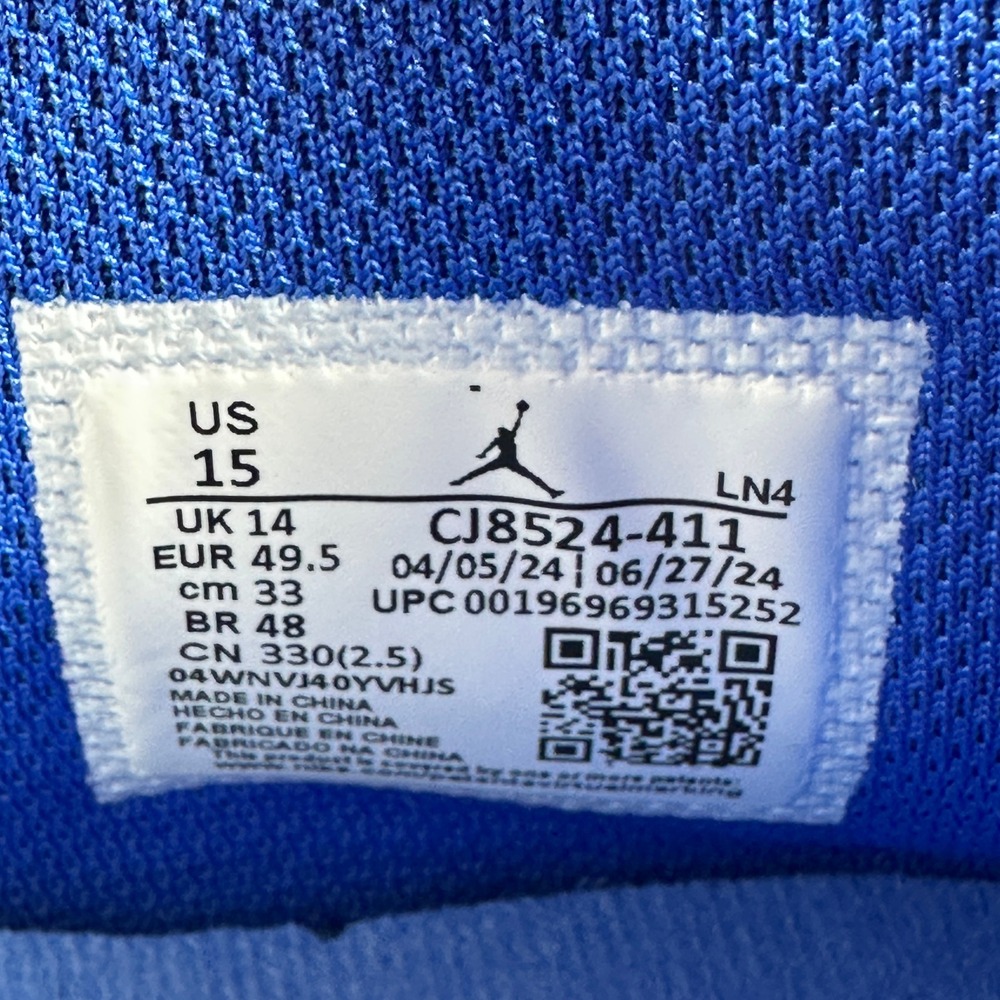 Jordan 1 Low MCS Baseball Cleats Mens 15 Game Royal White Black NEW CJ8524-411 - Picture 8 of 8